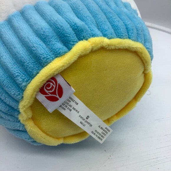"Happy Birthday" Cupcake Plush Stuffed Toy Cherry Topper 7" American Greetings - Picture 3 of 5